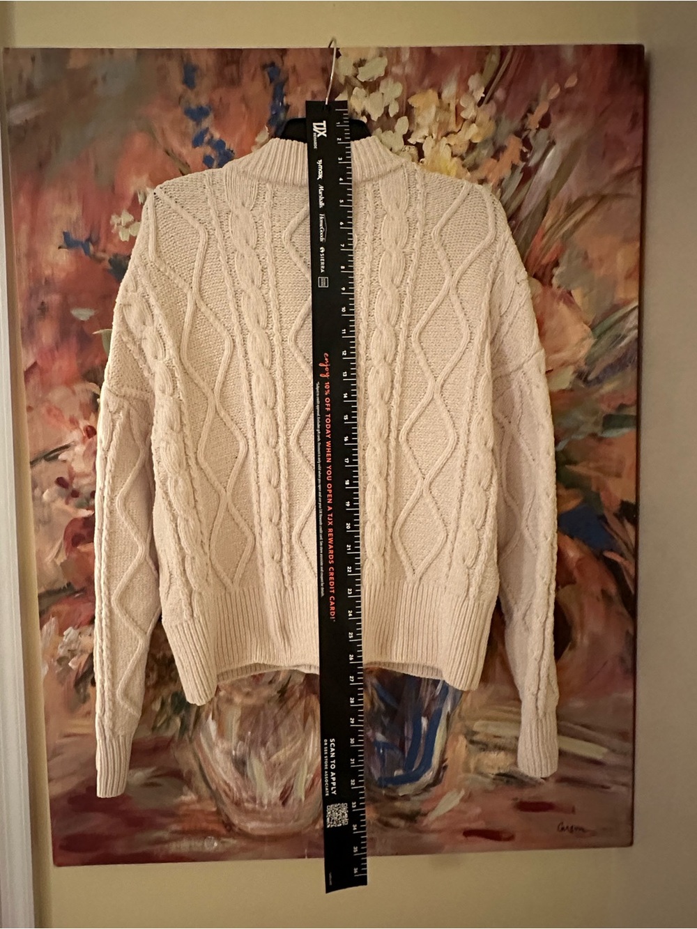 Rachel Zoe Cream Cable-Knit Zip Cardigan - Picture 4 of 4